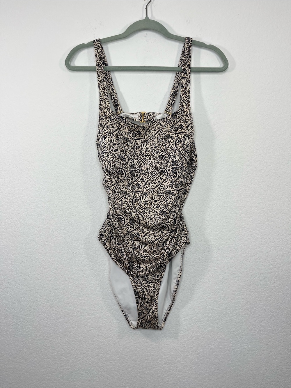 Athleta Square neckline ruched swimsuit size Medium - Picture 2 of 10